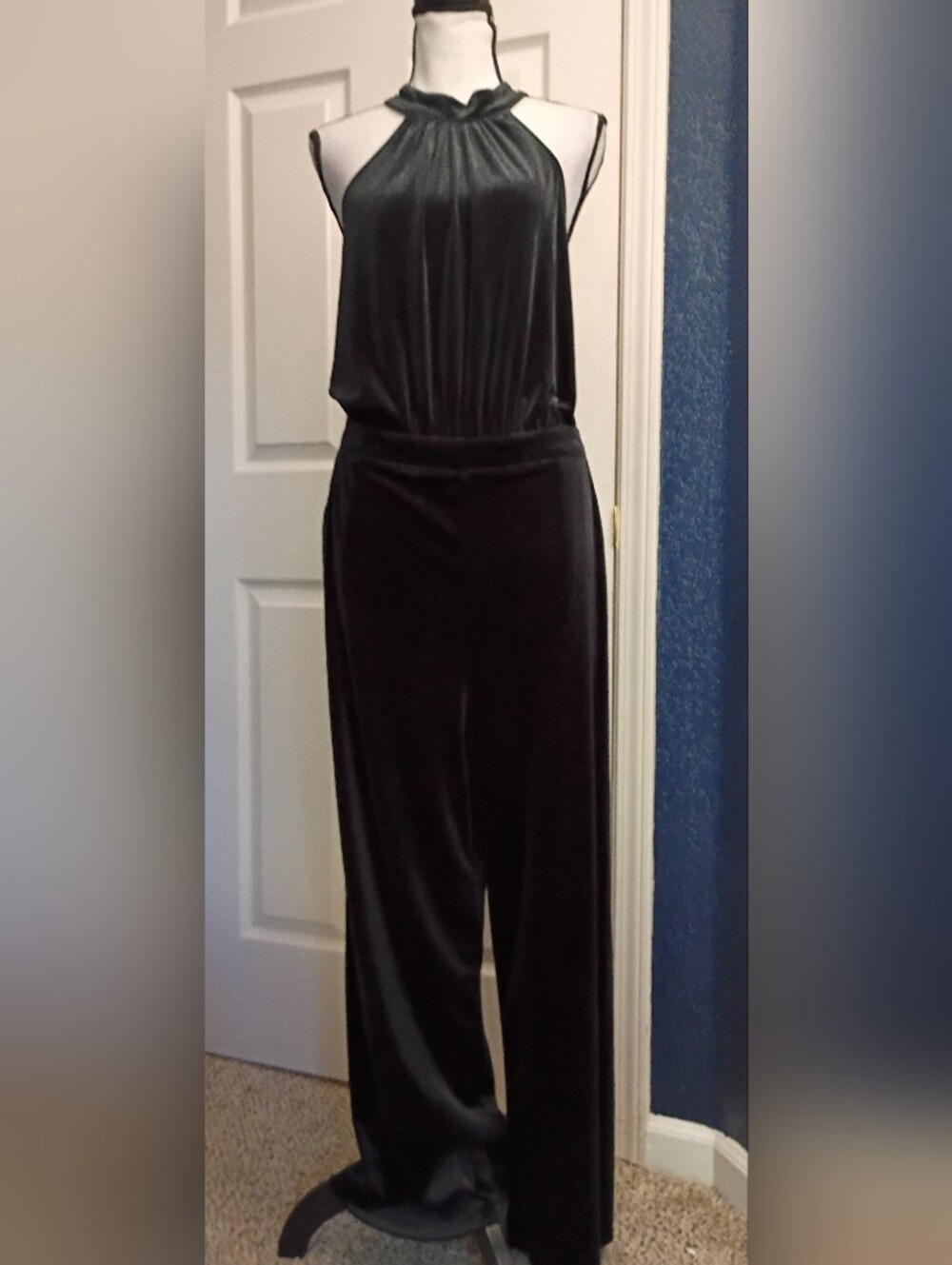 a new day Black Velvet Halter Jumpsuit